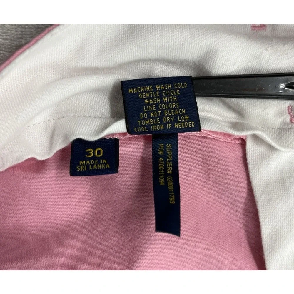 Polo Ralph Lauren Golf Short Men 30 Pink Cotton Twill Stretch 9 '' inseam Preppy